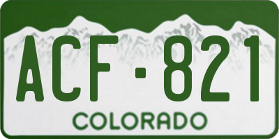 CO license plate ACF821