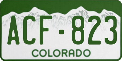CO license plate ACF823