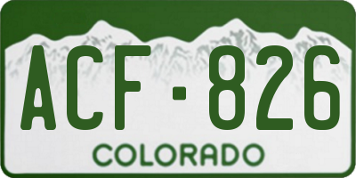 CO license plate ACF826