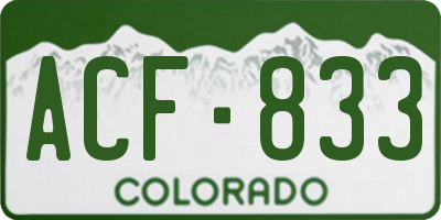 CO license plate ACF833
