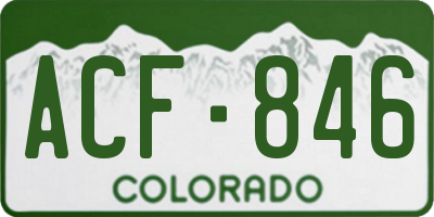 CO license plate ACF846