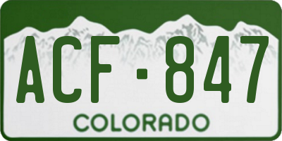 CO license plate ACF847