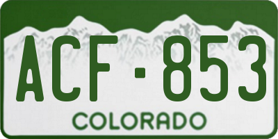 CO license plate ACF853