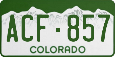 CO license plate ACF857