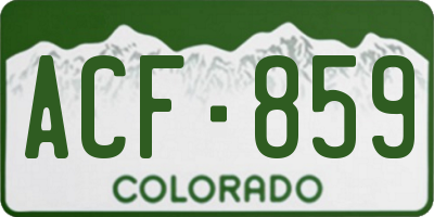 CO license plate ACF859