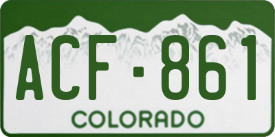 CO license plate ACF861