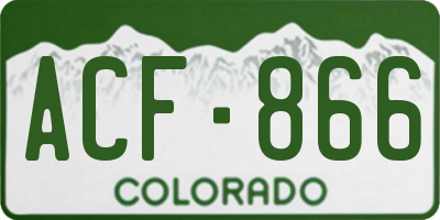 CO license plate ACF866