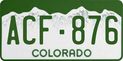 CO license plate ACF876