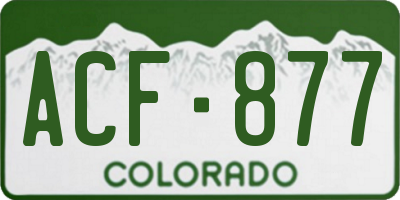 CO license plate ACF877