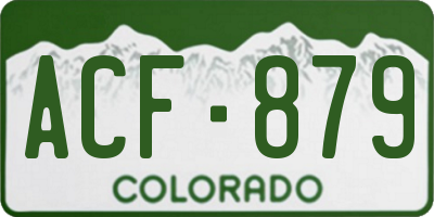 CO license plate ACF879