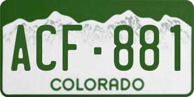 CO license plate ACF881