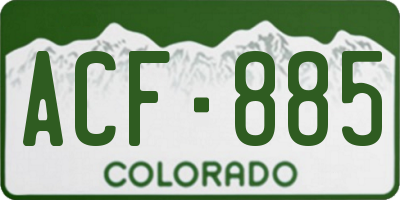 CO license plate ACF885