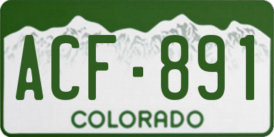 CO license plate ACF891