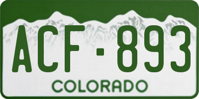 CO license plate ACF893