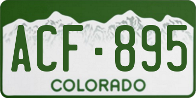CO license plate ACF895