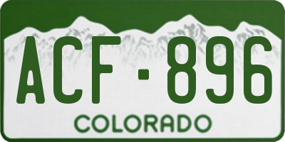 CO license plate ACF896