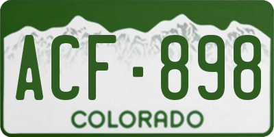 CO license plate ACF898