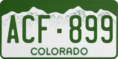 CO license plate ACF899