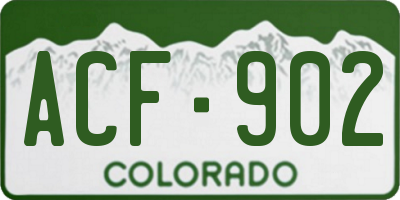 CO license plate ACF902
