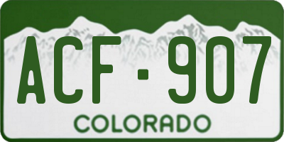 CO license plate ACF907