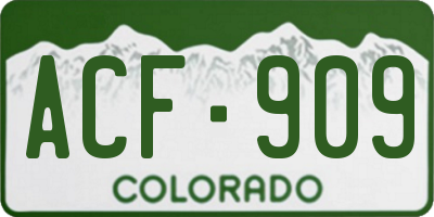 CO license plate ACF909