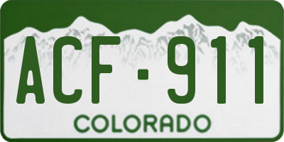 CO license plate ACF911