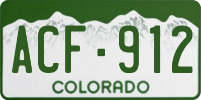 CO license plate ACF912