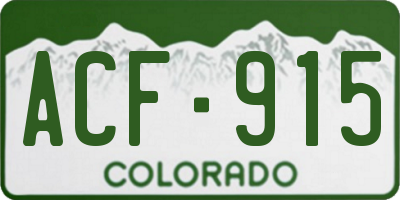 CO license plate ACF915