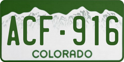 CO license plate ACF916