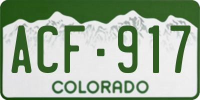 CO license plate ACF917