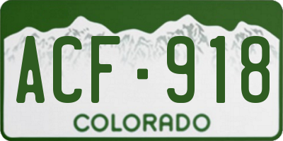 CO license plate ACF918