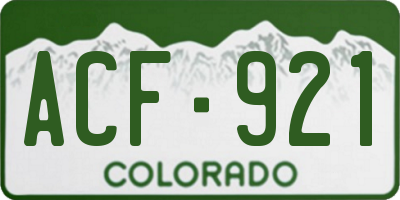 CO license plate ACF921