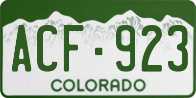 CO license plate ACF923