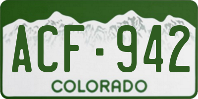 CO license plate ACF942