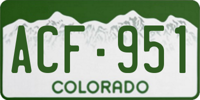 CO license plate ACF951