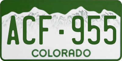 CO license plate ACF955