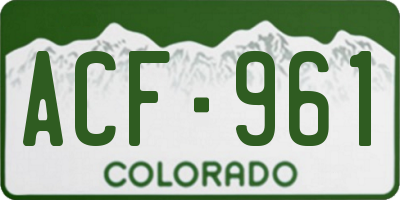 CO license plate ACF961