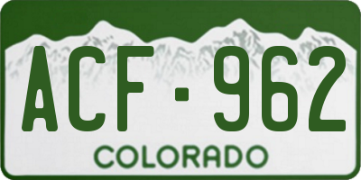 CO license plate ACF962