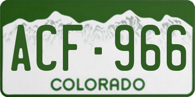 CO license plate ACF966