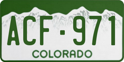 CO license plate ACF971
