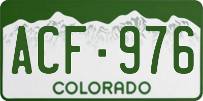 CO license plate ACF976
