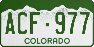 CO license plate ACF977