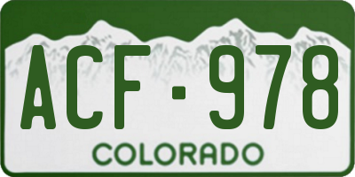 CO license plate ACF978
