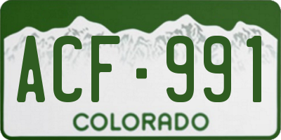 CO license plate ACF991