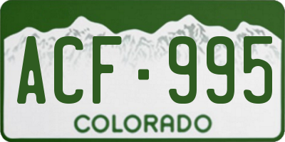CO license plate ACF995