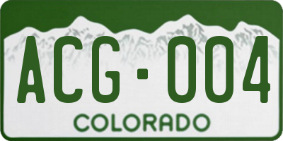 CO license plate ACG004