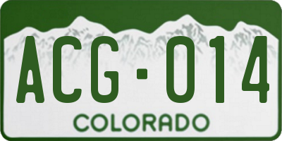 CO license plate ACG014