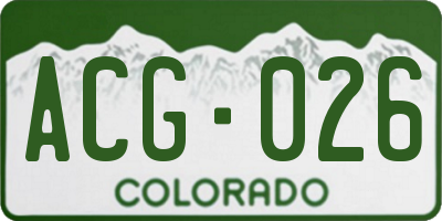 CO license plate ACG026