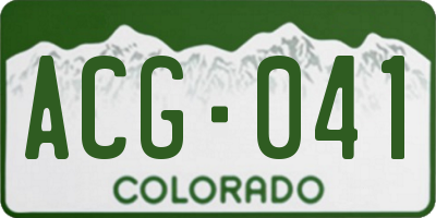 CO license plate ACG041