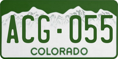 CO license plate ACG055